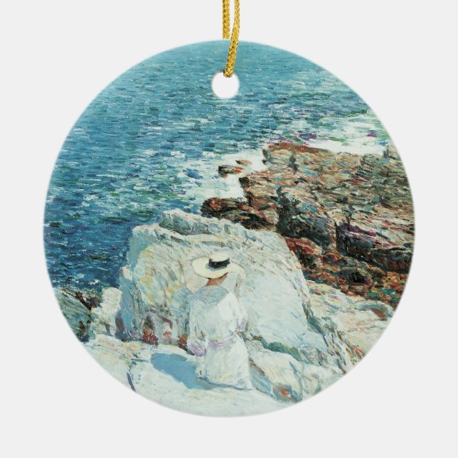 South Ledges, Appledore by Frederick Childe Hassam Ceramic Ornament (Front)