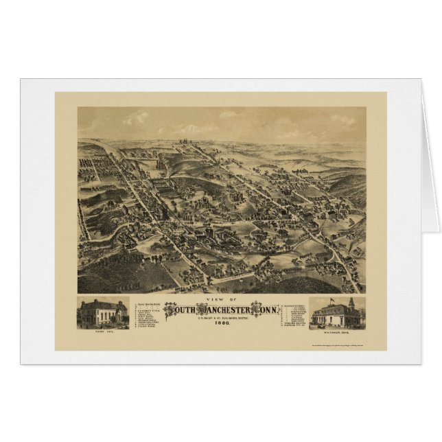 South Manchester, CT Panoramic Map - 1880 (Front Horizontal)