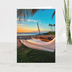 South Maui Beach at Sunset Maui, Hawaii Card