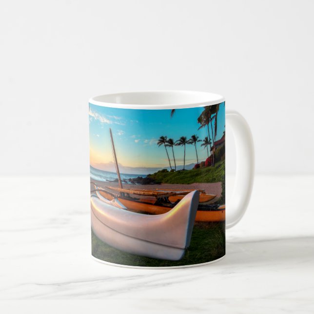 South Maui Beach at Sunset | Maui, Hawaii Coffee Mug (Front Right)