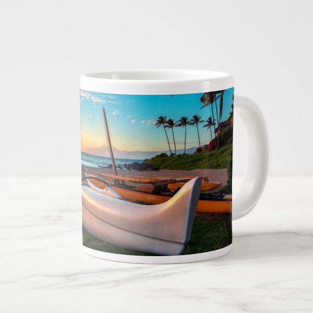 South Maui Beach at Sunset | Maui, Hawaii Large Coffee Mug (Front Right)