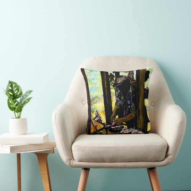 South of Heaven, West of Hell Throw Pillow (Chair)