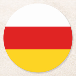 South Ossetia Flag Round Paper Coaster