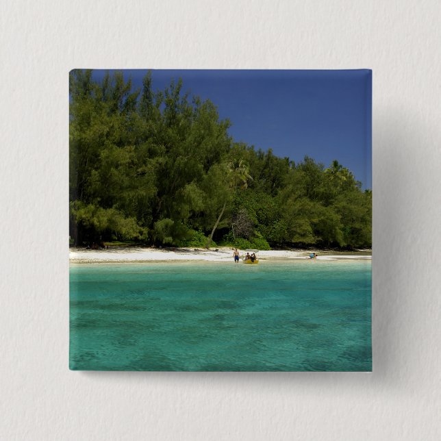 South Pacific, French Polynesia, Moorea 2 Inch Square Button (Front)