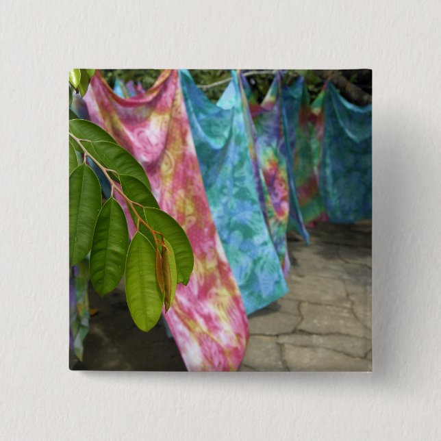 South Pacific, French Polynesia, Society 2 Inch Square Button (Front)