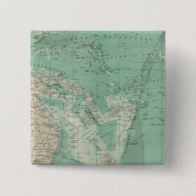 South Pacific Ocean 2 Inch Square Button (Front)