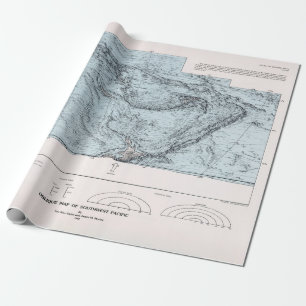 South Pacific Ocean Floor Map (1982) Wrapping Paper