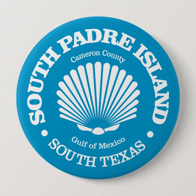 South Padre Island (seashell) 4 Inch Round Button (Front)