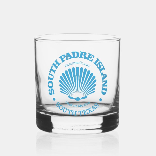 South Padre Island (seashell) Whiskey Glass (Front)