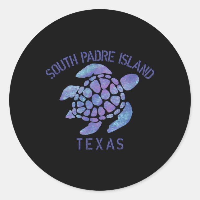 South Padre Island Tx Beach Tribal Turtle Classic Round Sticker (Front)