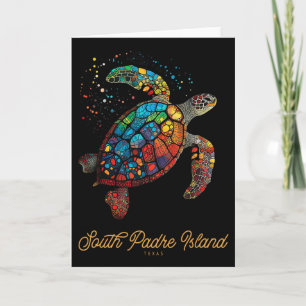 South Padre Island Vintage Retro Texas Sea Turtle  Card