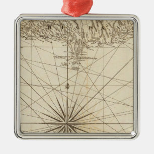 South part of St Domingo or Hispaniola Metal Ornament