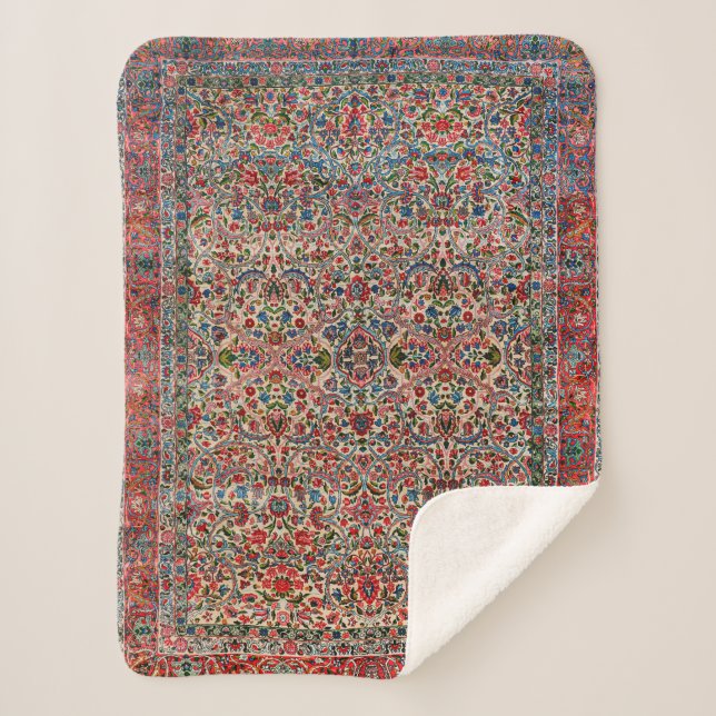 South Persia Red Pink Blue  Sherpa Blanket (Front)