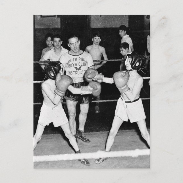 South Philly Boys Club Boxing, 1940s Postcard (Front)