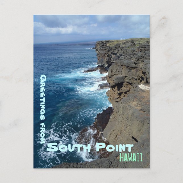 South Point Big Island Hawaii coastline postcard (Front)