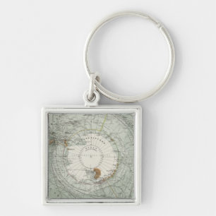 South Polar Region Map Keychain