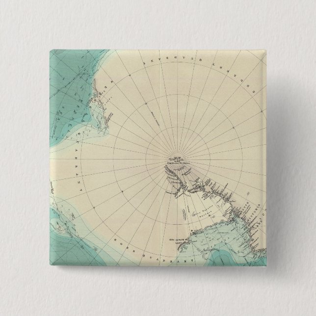 South Polar regions 2 Inch Square Button (Front)
