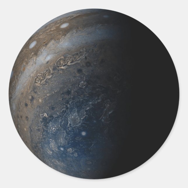 South pole of Jupiter image from Juno Classic Round Sticker (Front)
