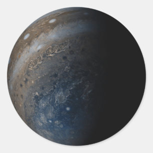 South pole of Jupiter image from the Juno spacecra Classic Round Sticker