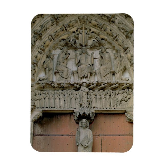 South Portal tympanum depicting Christ Enthroned w Magnet (Vertical)