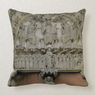 South Portal tympanum depicting Christ Enthroned w Throw Pillow