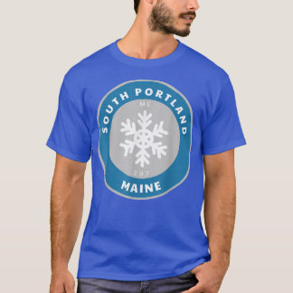 South Portland Maine ME Winter Snow Snowflake Badg T-Shirt