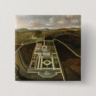 South Prospect of Hampton Court, Herefordshire, c. 2 Inch Square Button