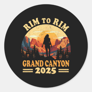 South Rim To North Rim Grand Canyon 2025 Hike In A Classic Round Sticker