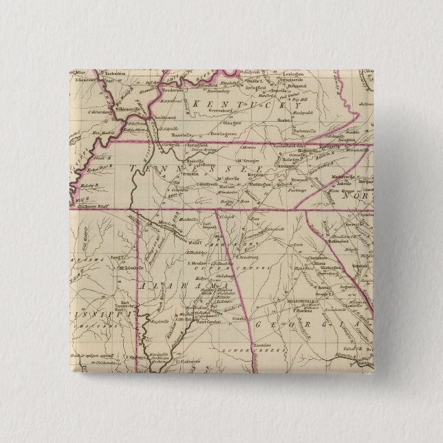 South section United States 2 Inch Square Button (Front)