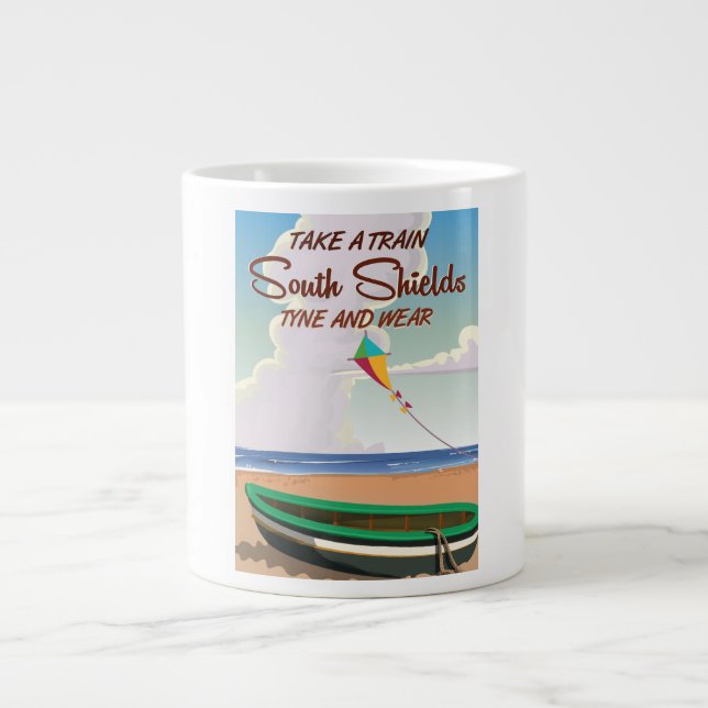 South Shields Tyne and wear travel poster Large Coffee Mug (Front)