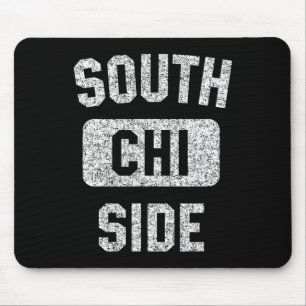 South Side Chi Gym Style Distressed White Print Mouse Pad