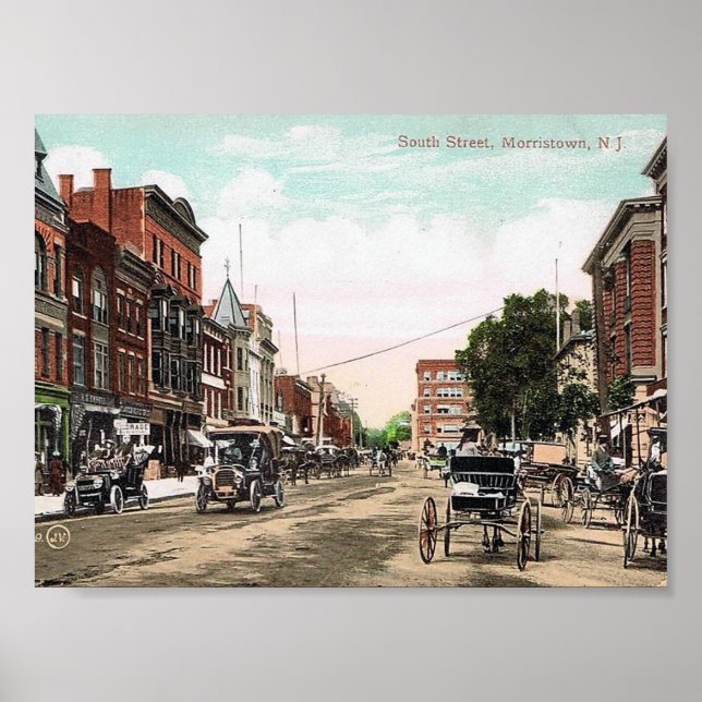 South Street, Morristown NJ, Vintage Poster (Front)