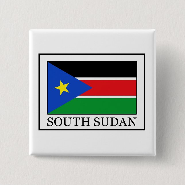 South Sudan 2 Inch Square Button (Front)