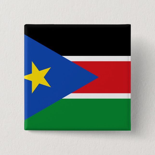 South Sudan Flag 2 Inch Square Button (Front)