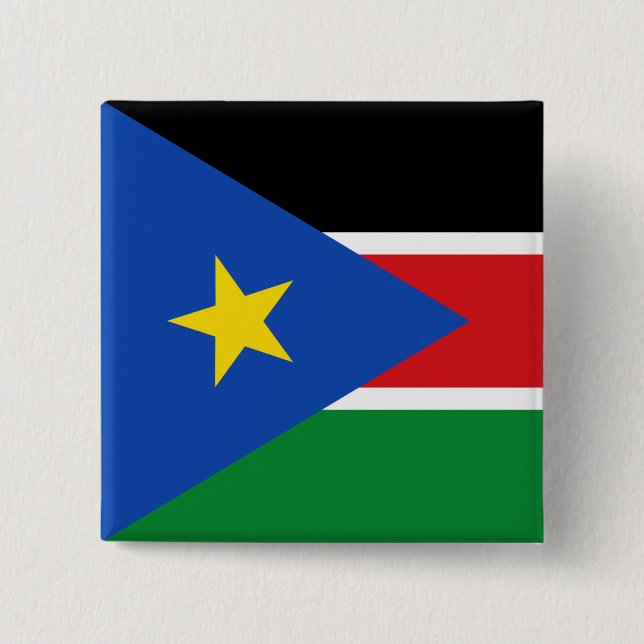 south sudan flag 2 inch square button (Front)