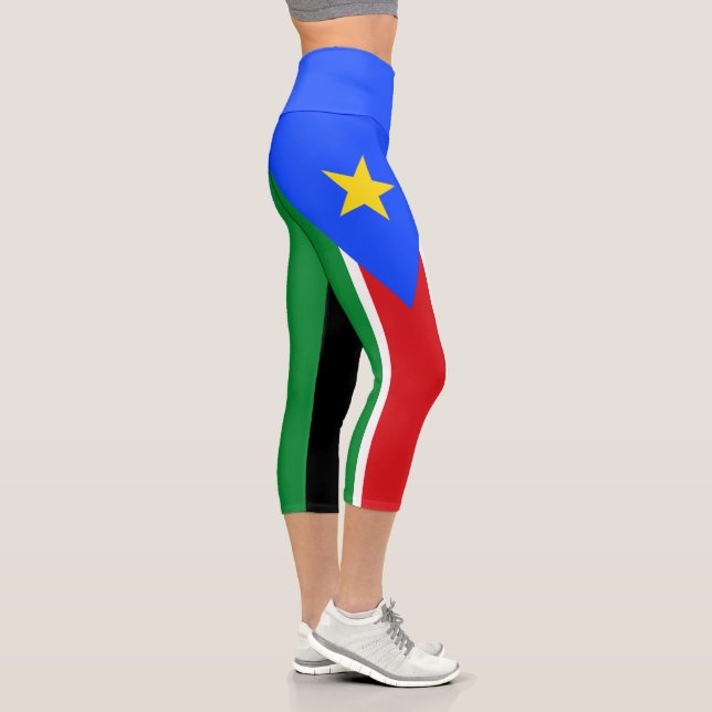 South Sudan Flag Capri Leggings (Right)