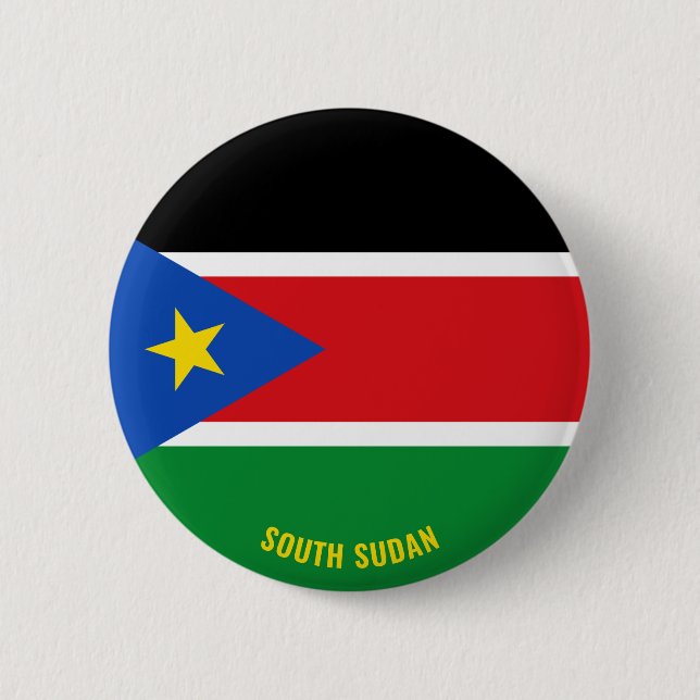 South Sudan Flag Charming Patriotic 2 Inch Round Button (Front)