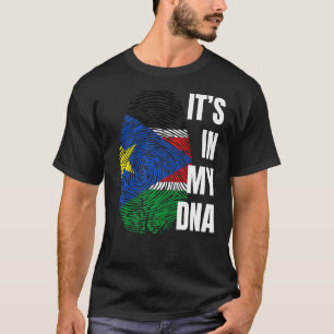 South Sudan Flag Dna Fingerprint Black History Mon T-Shirt