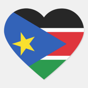 south sudan flag heart sticker