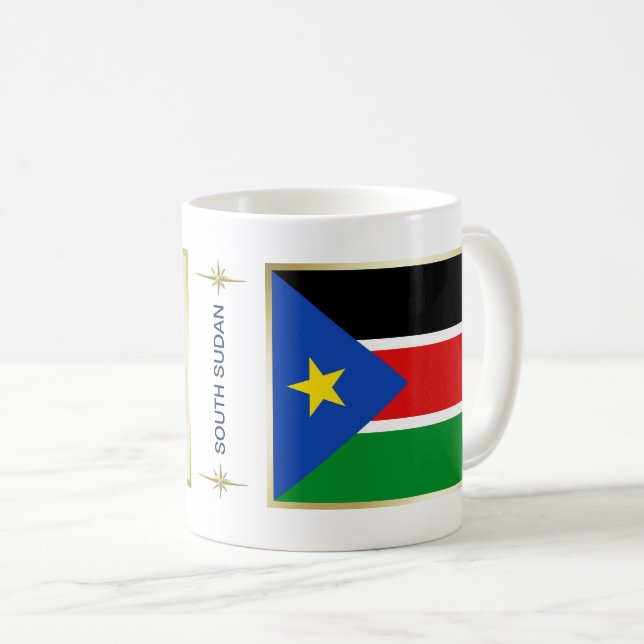 South Sudan Flag + Map Mug (Front Right)
