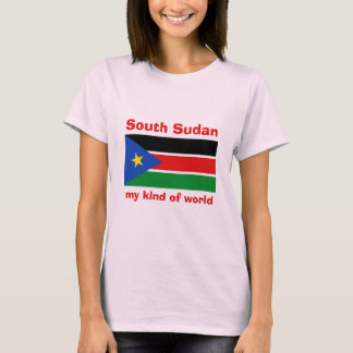 South Sudan Flag-Map-Text T-Shirt