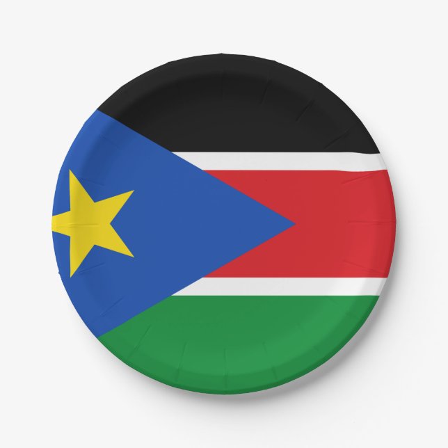 South Sudan Flag Paper Plate (Front)