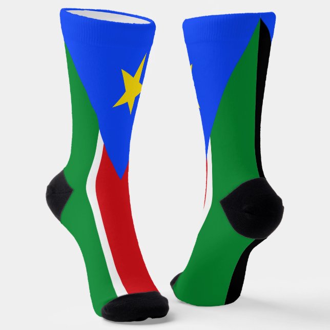 South Sudan Flag Socks (Angled)