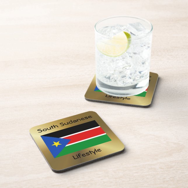 South Sudan Flag+Text Coaster (Right Side)