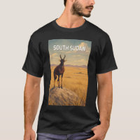 South Sudan Illustration Travel Art Vintage
