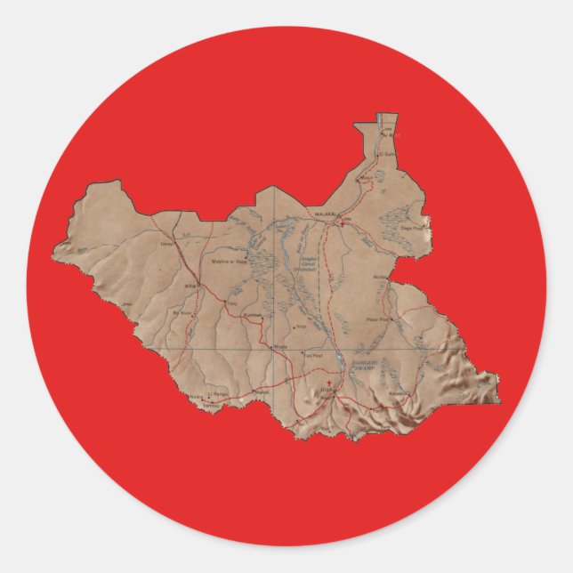 South Sudan Map Classic Round Sticker (Front)