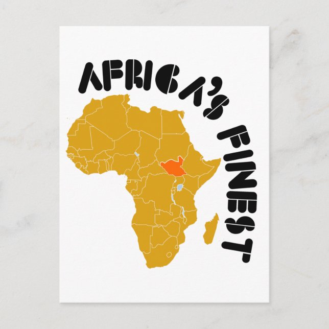 South Sudan Map Design Postcard (Front)