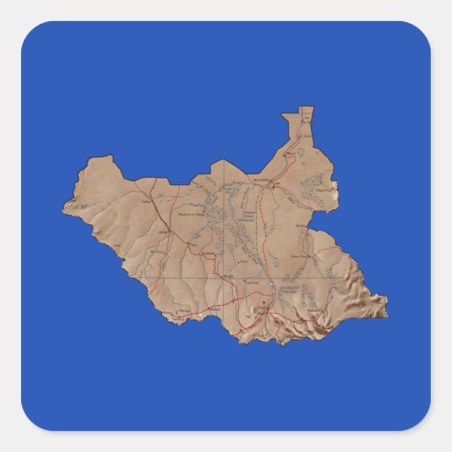 South Sudan Map Sticker (Front)