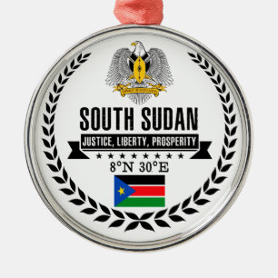 South Sudan Metal Ornament