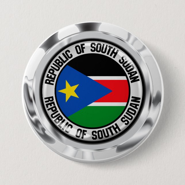 South Sudan Round Emblem 3 Inch Round Button (Front)